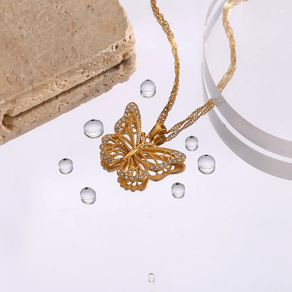 Butterfly Necklace with Diamonds