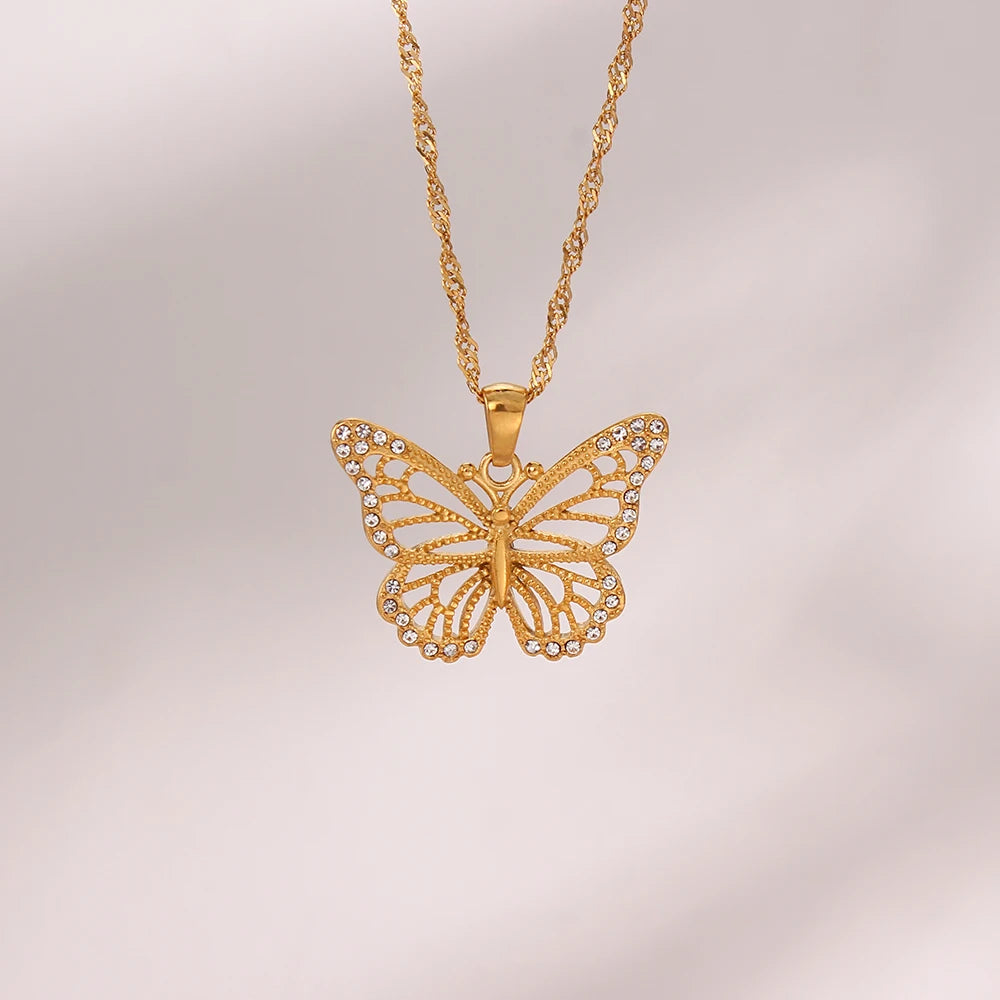 Butterfly Necklace with Diamonds