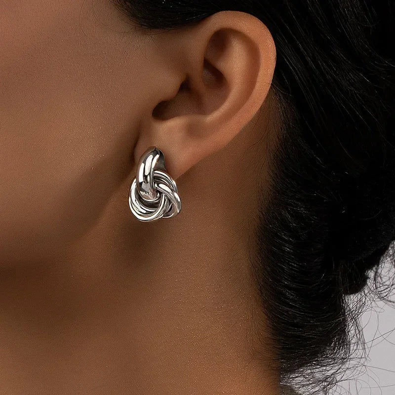 Intertwined Link Earrings
